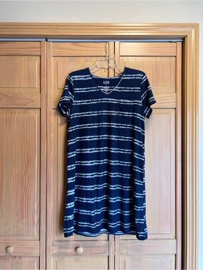 Croft & Barrow nightgown Striped Navy Tie-Dye small